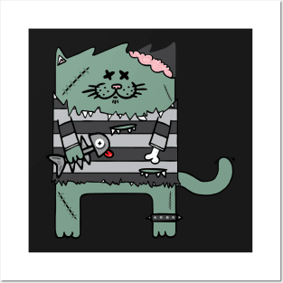 Zombie cat Posters and Art